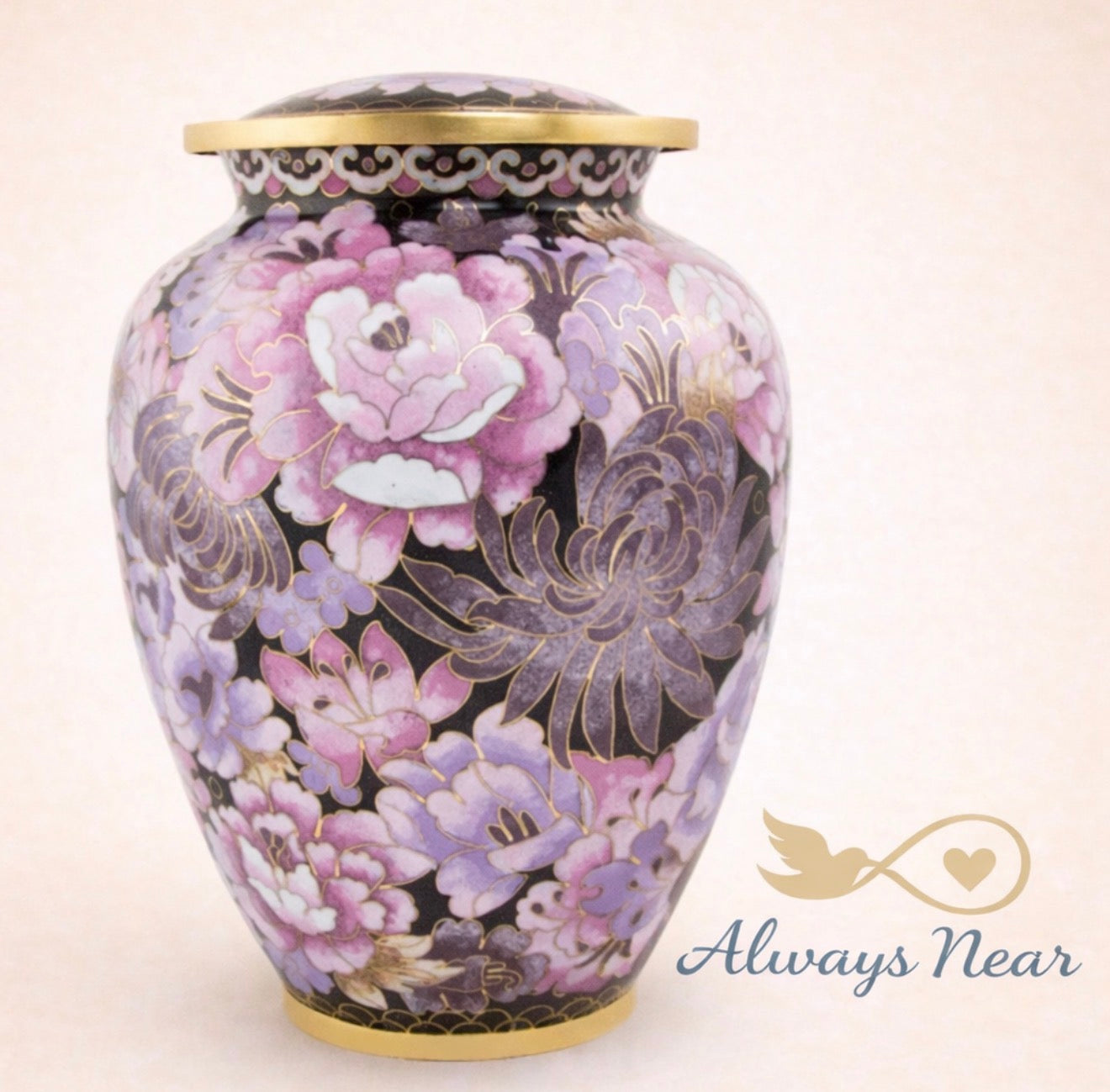 Blossom Grace – Cloisonné Urn in Pink Blush