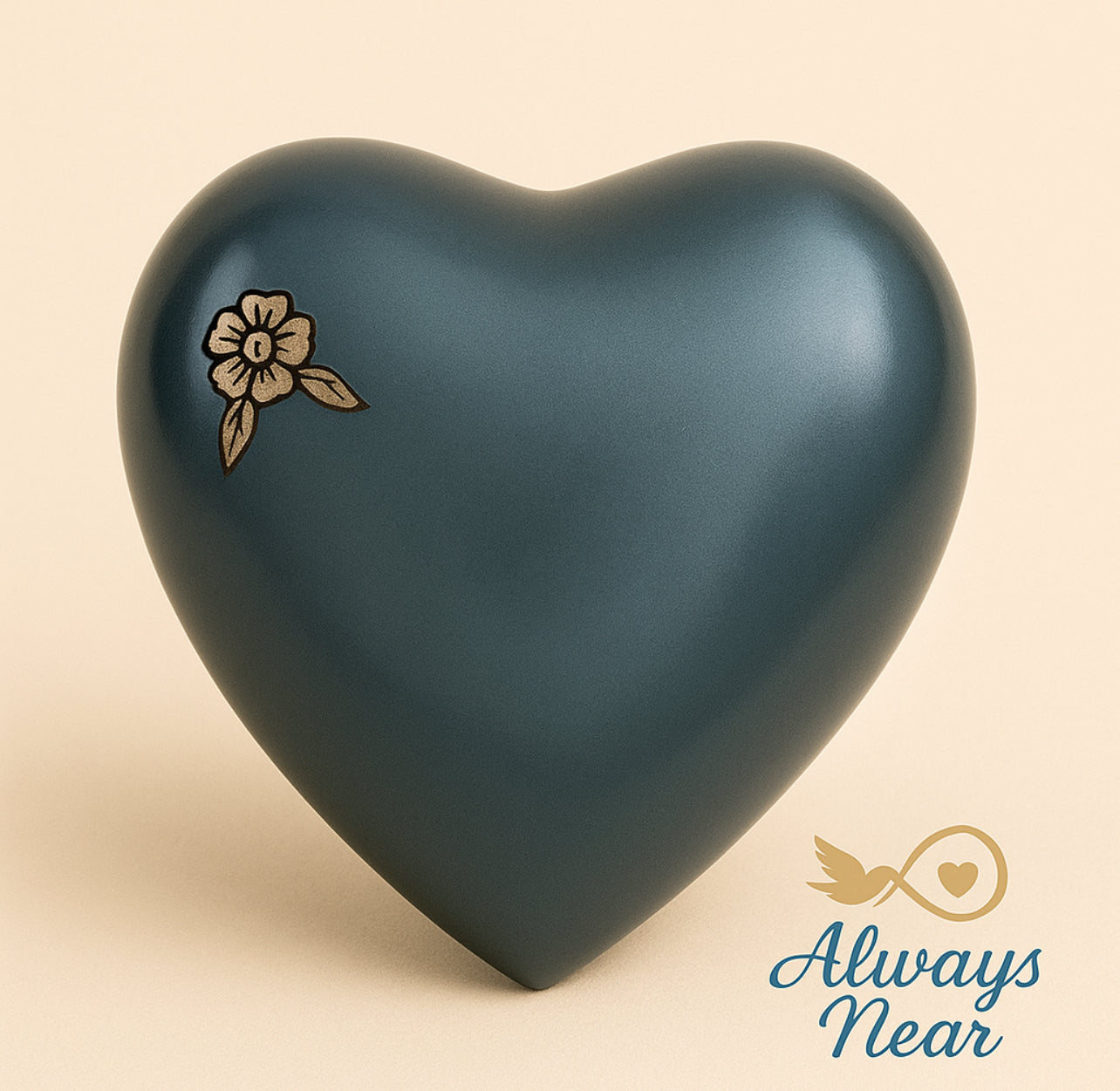 Whisper Bloom – Indigo Brass Heart Keepsake