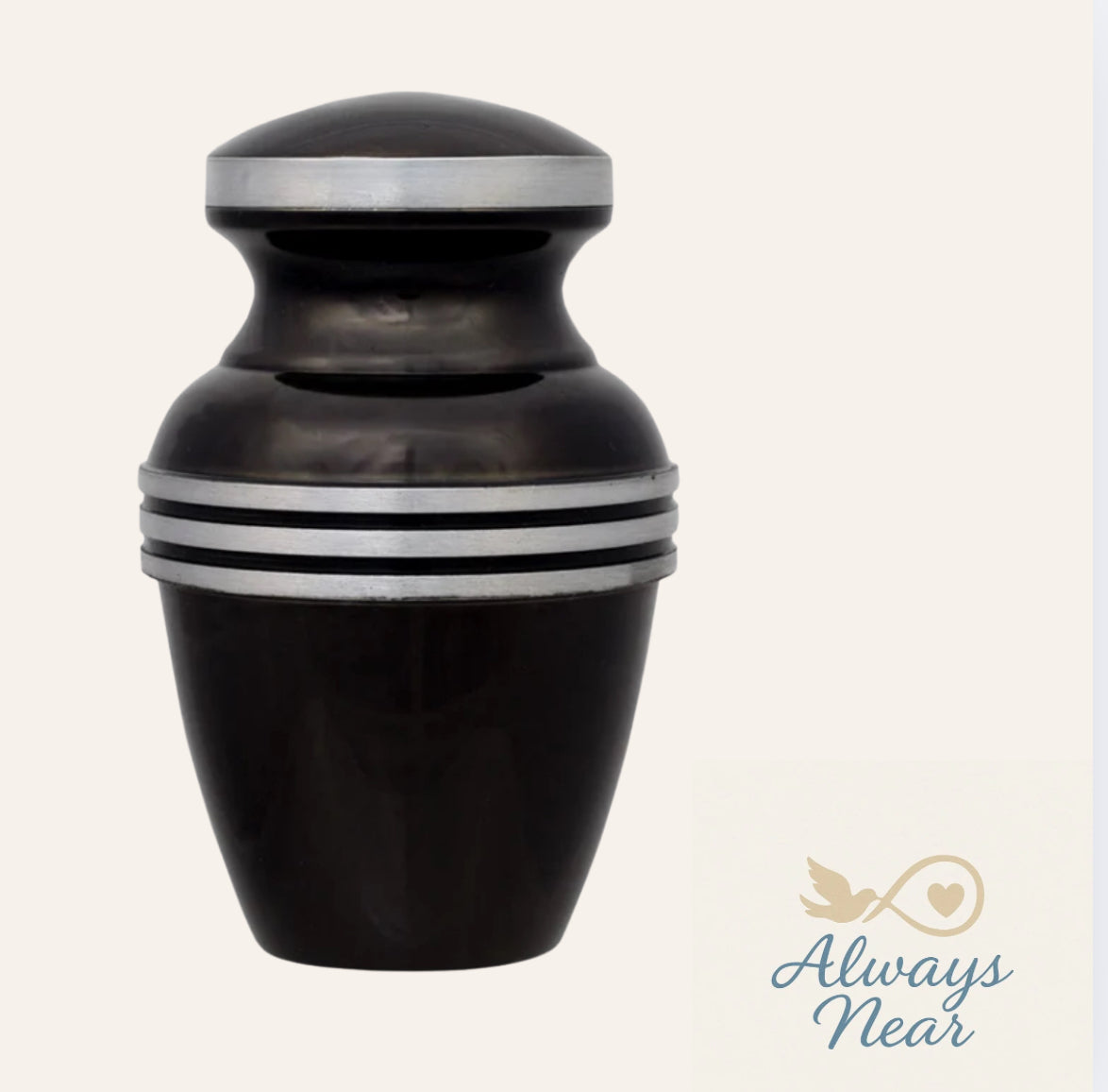 Dark Slate Banded Cremation Keepsake Urn