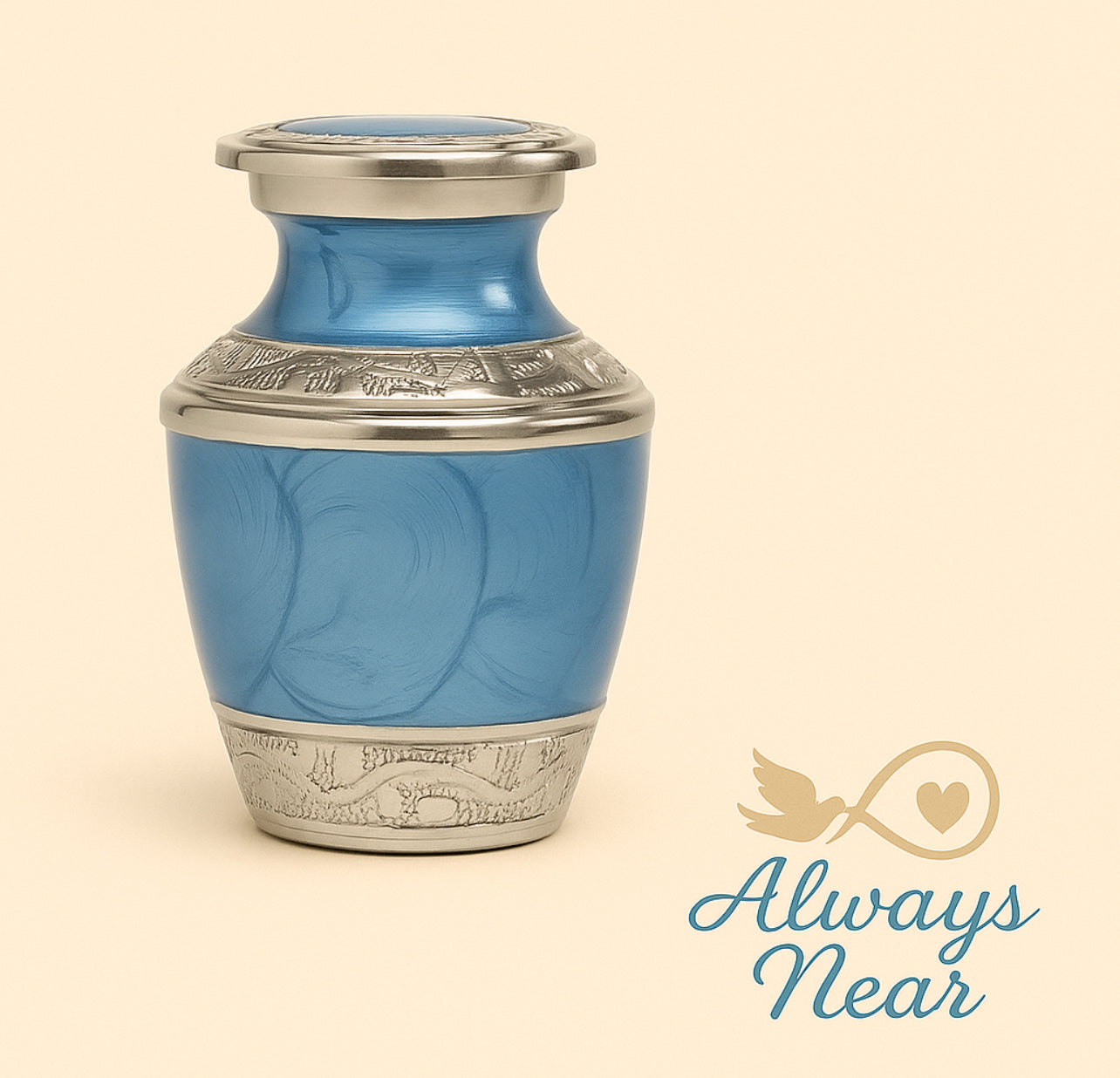 Blue Horizon – Ripple Brass Keepsake Urn