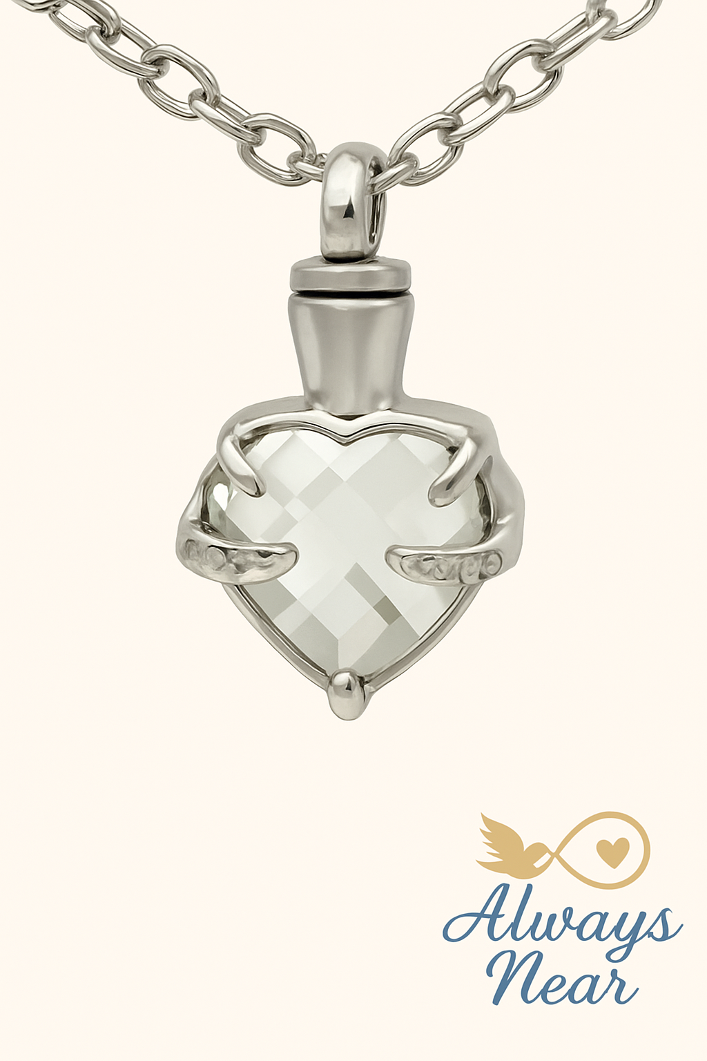 Halcyon Clarity Heart Cremation Necklace
