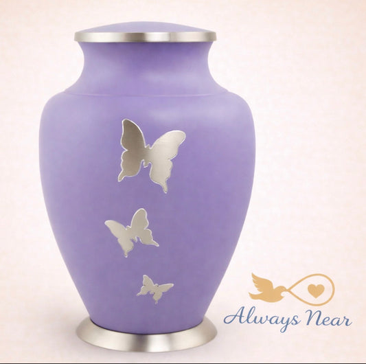 Lavender Skies – Butterfly Brass Urn