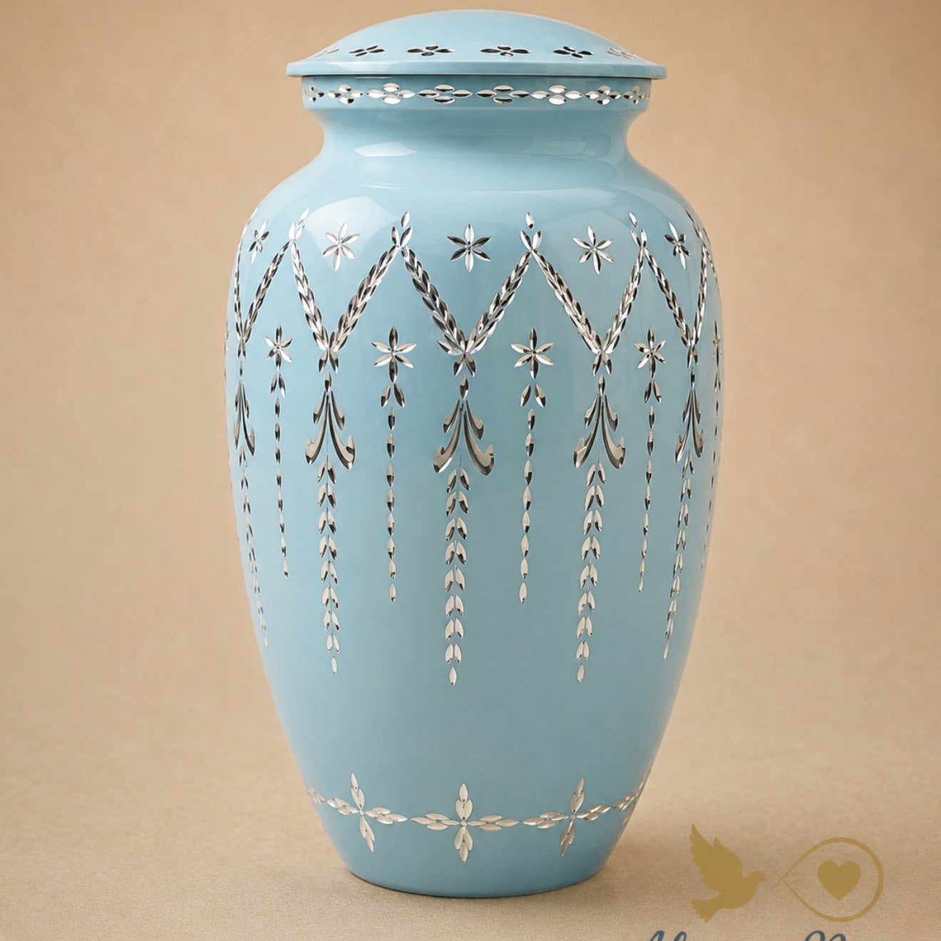 Sapphire Garland – Blue Memorial Urn