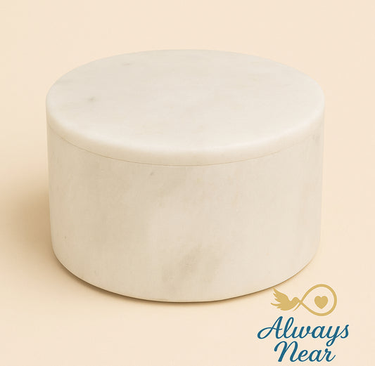 Sacred Light – White Marble Keepsake Box