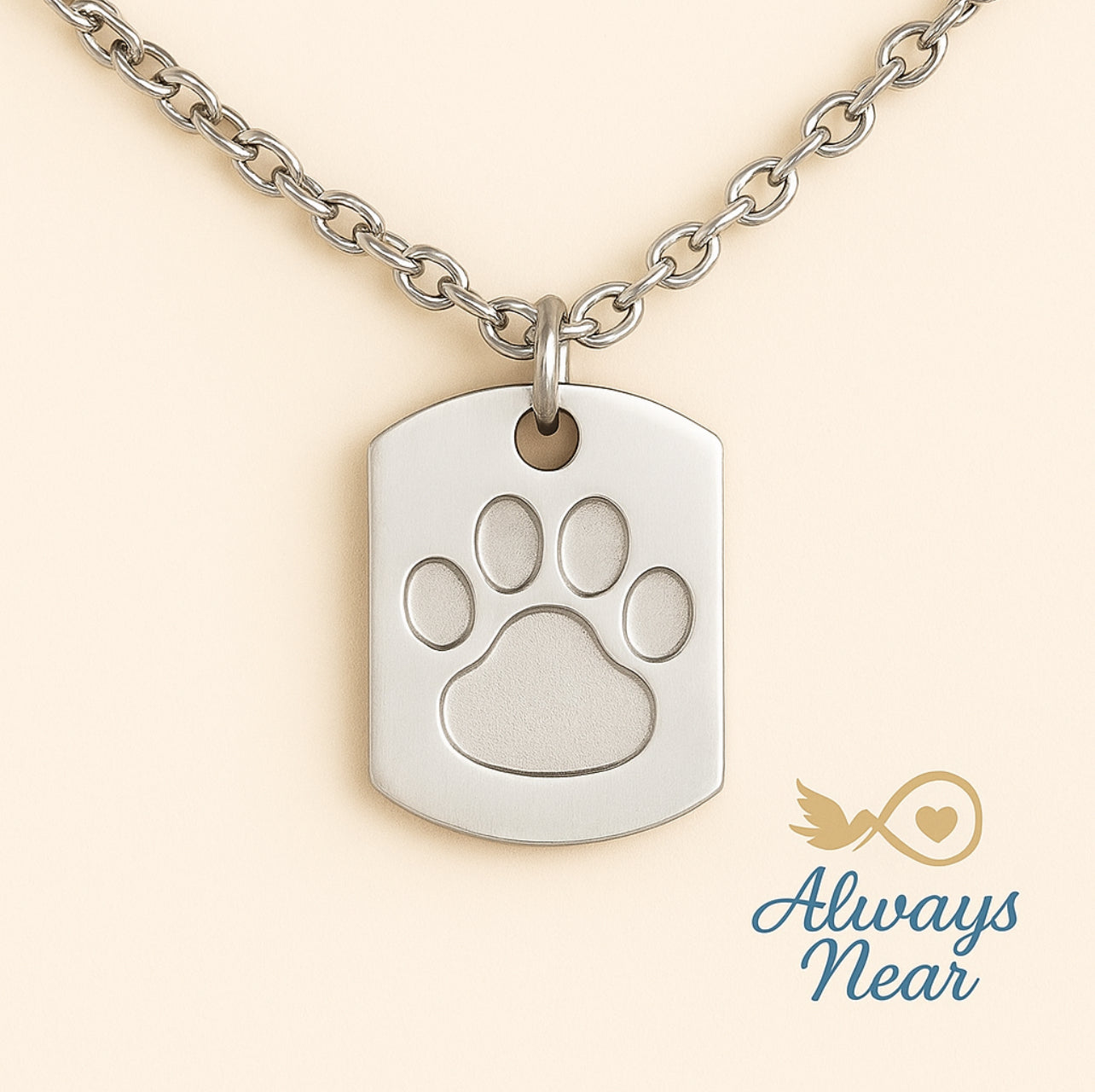 Forever Pawprint – Pet Memorial Dog Tag Necklace