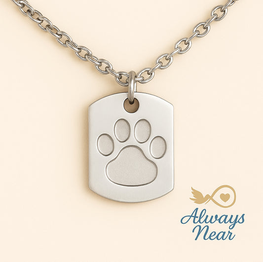 Forever Pawprint – Pet Memorial Dog Tag Necklace