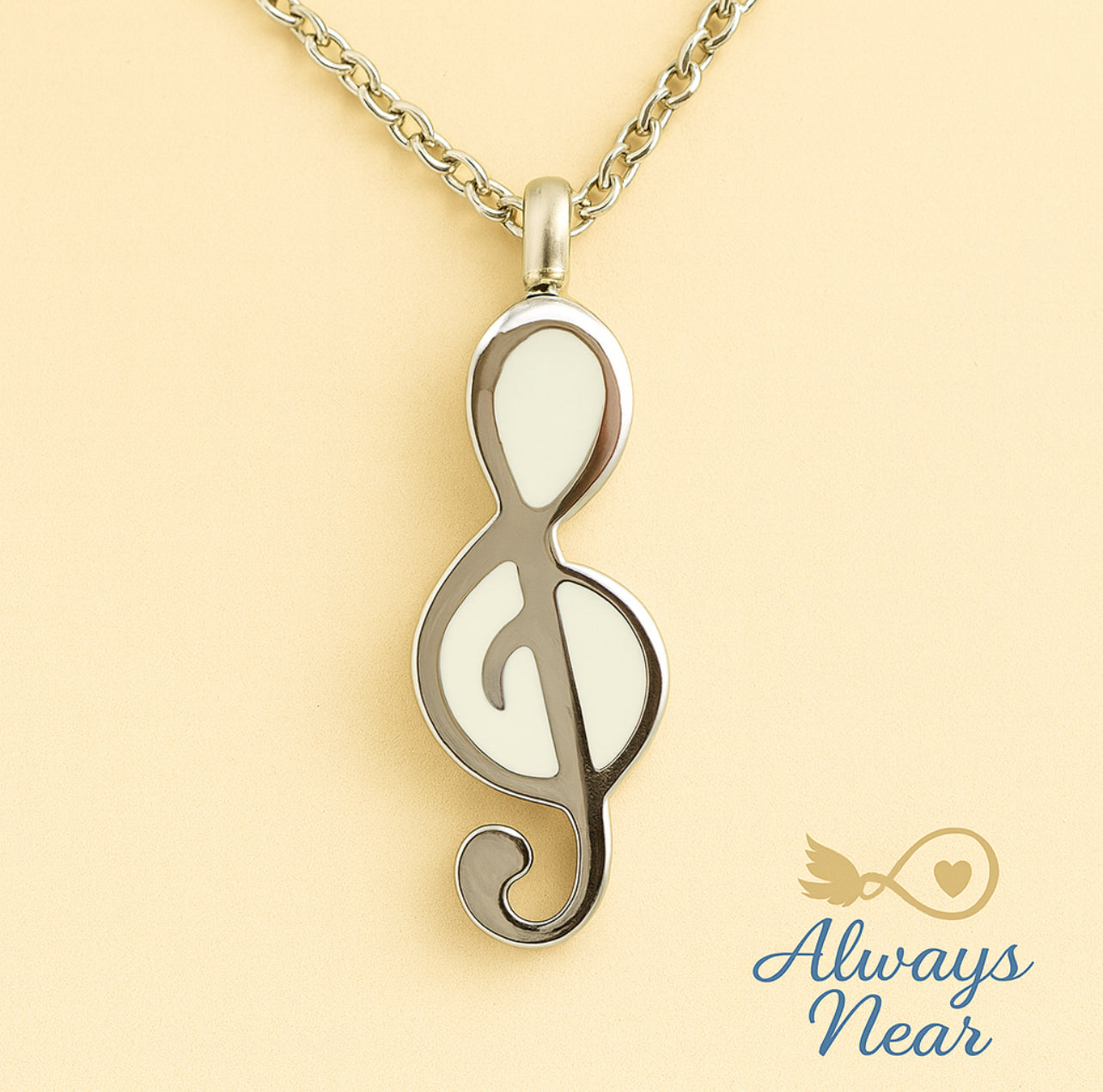 EchoSong – Treble Clef Cremation Necklace