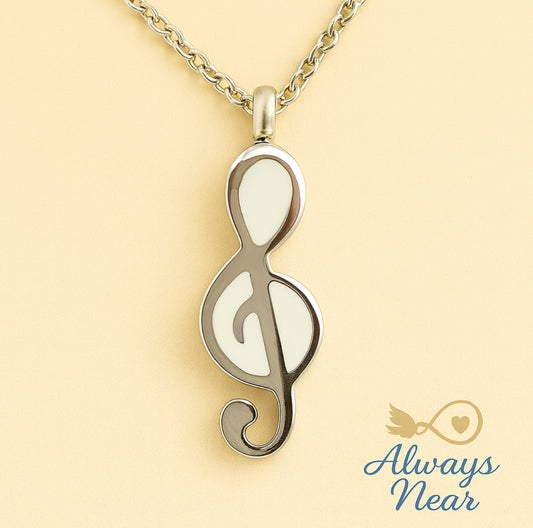 EchoSong – Treble Clef Cremation Necklace