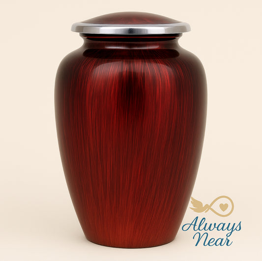 Crimson Echo – Enamel Reflection Urn