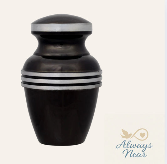 Dark Slate Banded Cremation Keepsake Urn