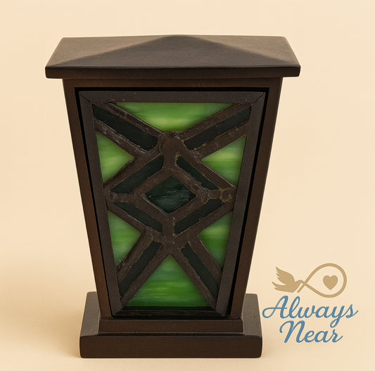 Forest Grace – Emerald Glass Keepsake Urn
