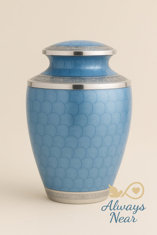 Blue Serenity Ripple Urn