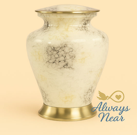 Ivory Glen – White Marble Cremation Urn