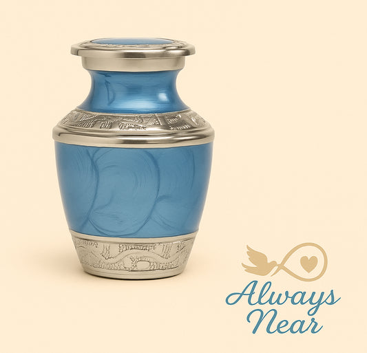 Blue Horizon – Ripple Brass Keepsake Urn