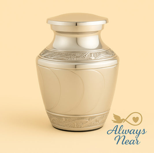 Eternal Light – White Ripple Brass Keepsake Urn